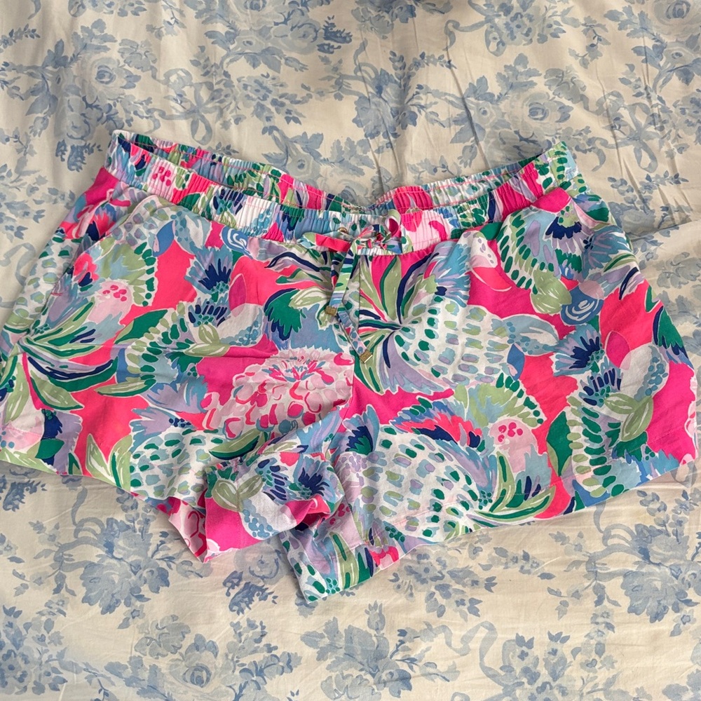 Lilly Pulitzer Pink and Green High Waist Shorts